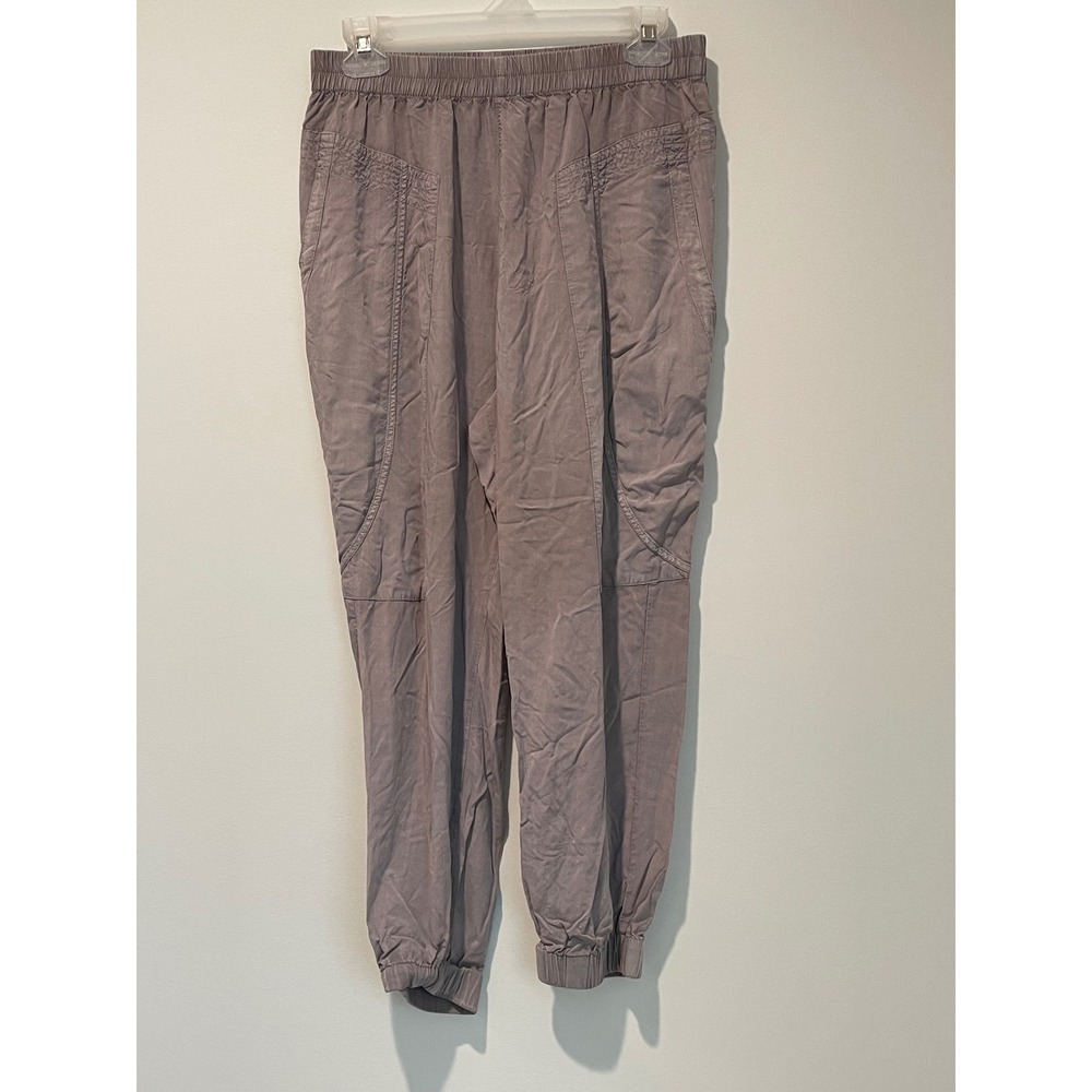 Saturday Sunday Women's Beige Casual Jogger Pants Elastic Waist Comfy
